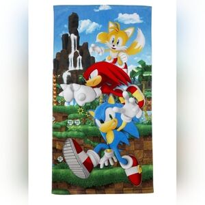 Sega Sonic The Hedgehog Video Game Beach / Bath Towel 25x50"